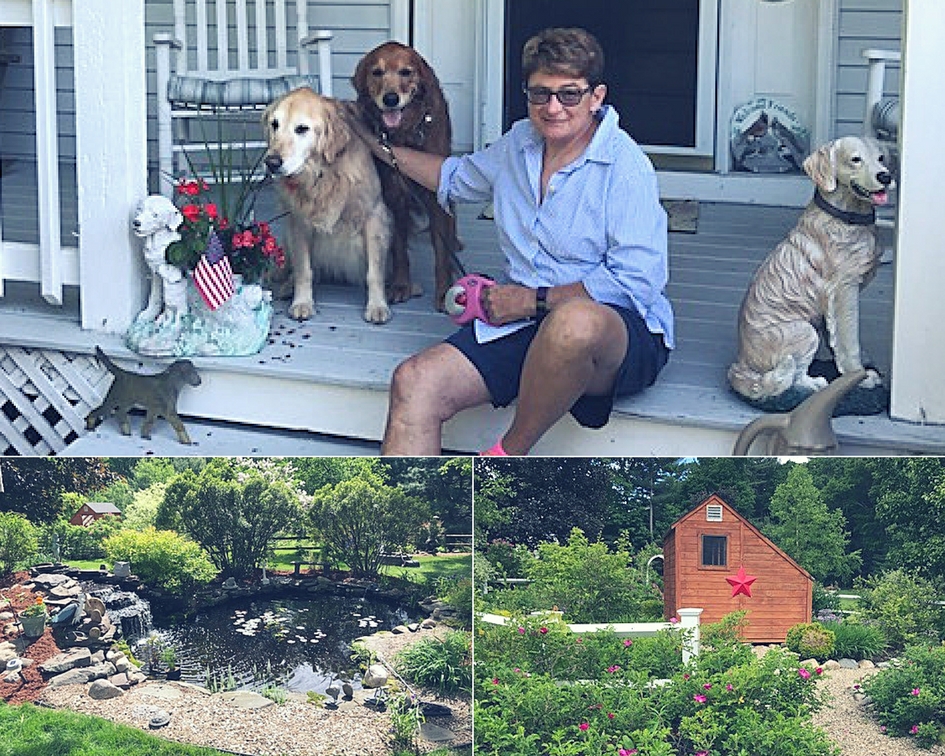 Collage of Myra Muir and her dogs