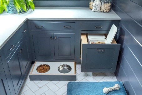 navy shaker mudroom cabinets pet accessories
