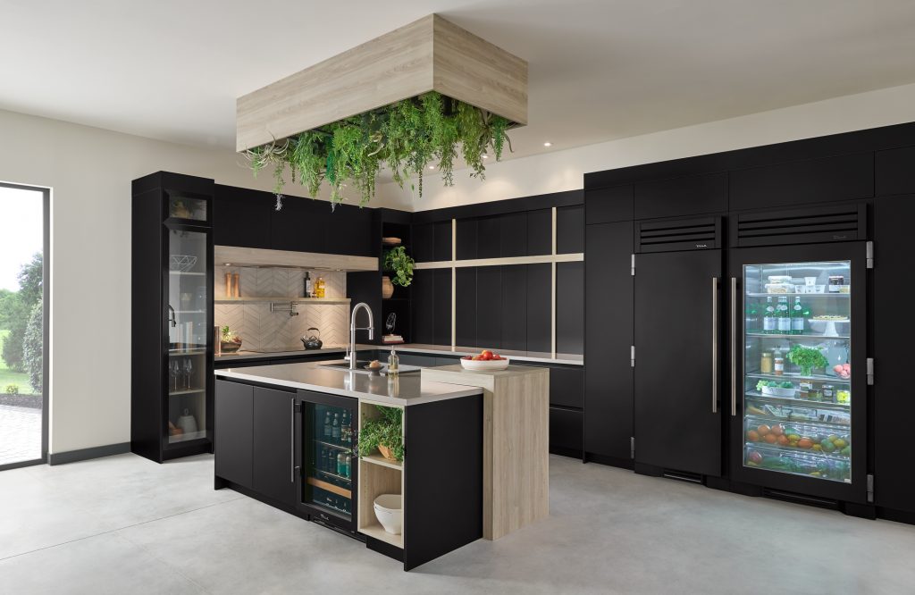 matte black frameless kitchen cabinets 