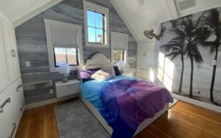 white and gray bedroom